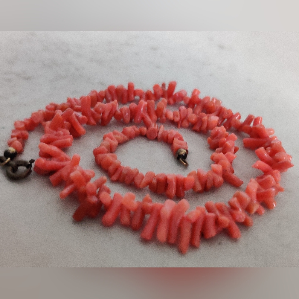 Genuine Undyed Coral Branch Necklace - Picture 5 of 16